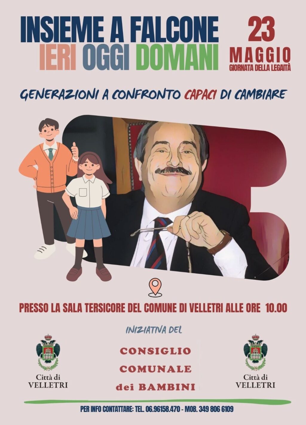 Locandina evento “Insieme a Falcone – Ieri, Oggi, Domani” a Velletri