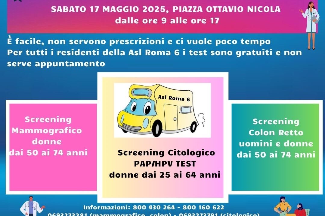 Evento a Genzano per la prevenzione oncologica con visite mediche gratuite il 17 maggio 2025.