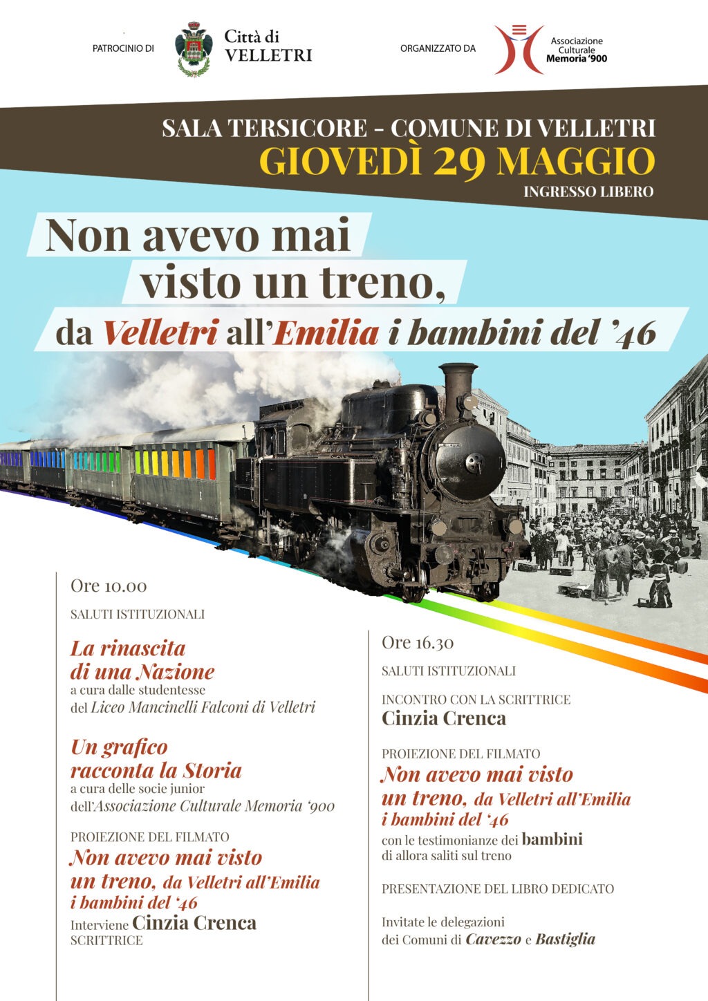 Treno della felicità partito da Velletri nel 1946, simbolo di speranza e solidarietà per i bambini del dopoguerra.