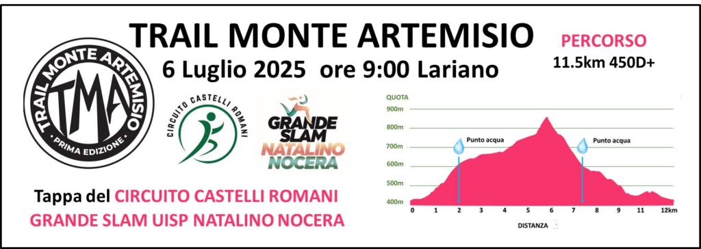 Trail Monte Artemisio 2025, organizzato dalla ASD Città Castelli Romani e inserito nel Circuito dei Castelli Romani e nel Grande Slam Natalino Nocera della UISP.