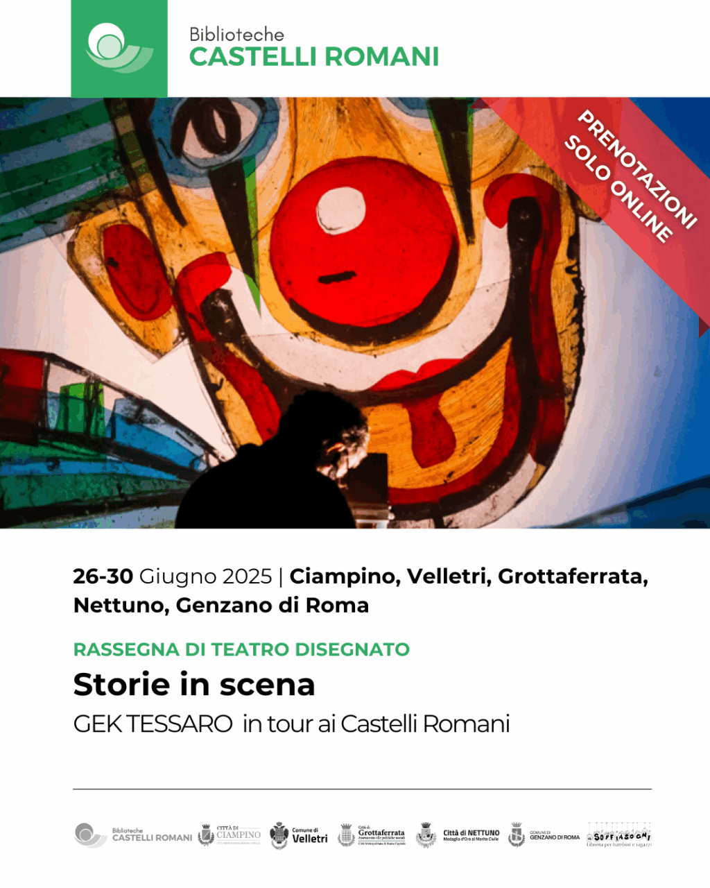 Gek Tessaro, teatro disegnato con lavagna luminosa ai Castelli Romani