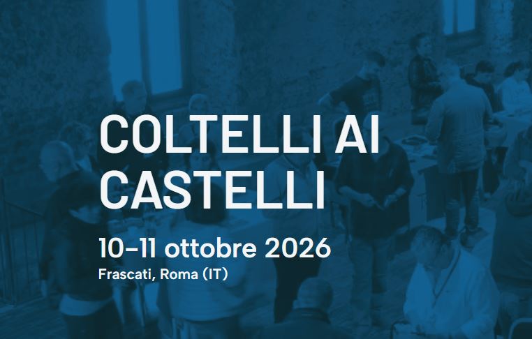 Coltelli ai Castelli 2026, il 10 e 11 ottobre la mostra a Frascati