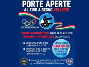 Tiro a Segno Nazionale di Velletri, il 10 e 11 ottobre Open Day a ingresso libero