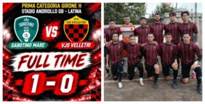 Vjs Velletri sconfitta 1-0 contro l'Academy Sabotino Mare in Prima Categoria